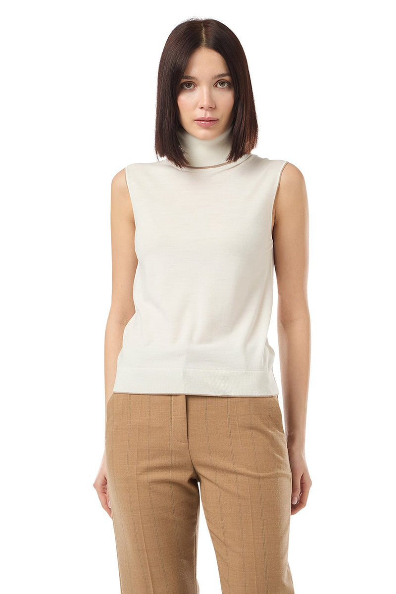 TIPPING SLEEVELESS SWEATER