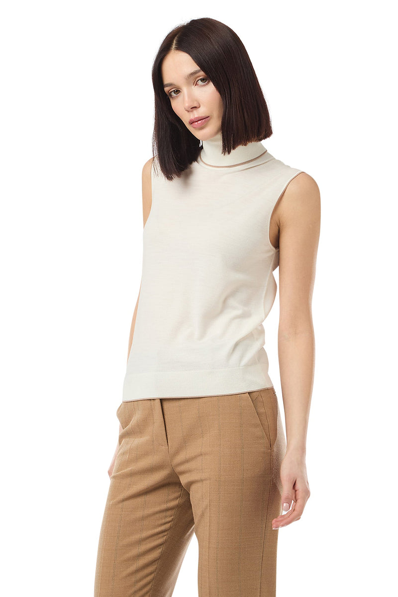 TIPPING SLEEVELESS SWEATER