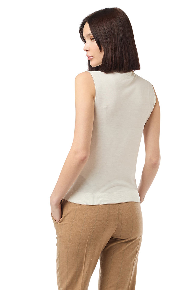 TIPPING SLEEVELESS SWEATER