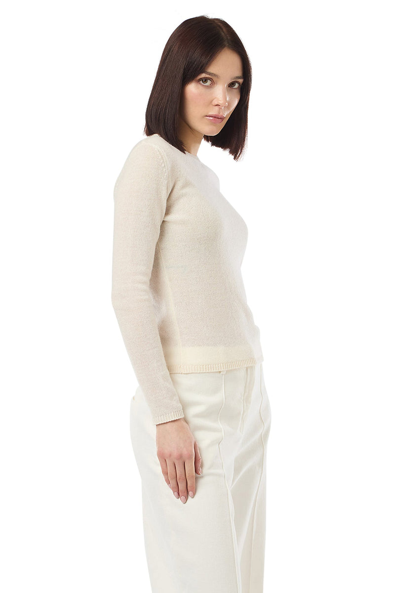 CREW NECK GAUZE SWEATER