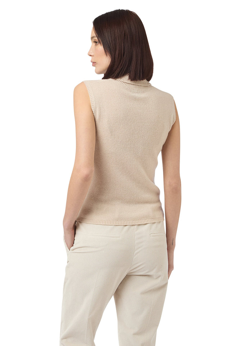 SLEEVELESS GAUZE SWEATER