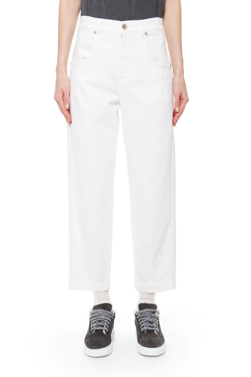 DENIM TROUSERS WITH PLEATS